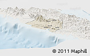 Shaded Relief Panoramic Map of Bourail, lighten