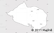 Silver Style Simple Map of Bourail, cropped outside