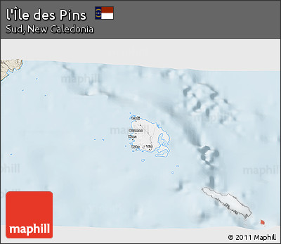 Classic Style 3D Map of L'Île Des Pins