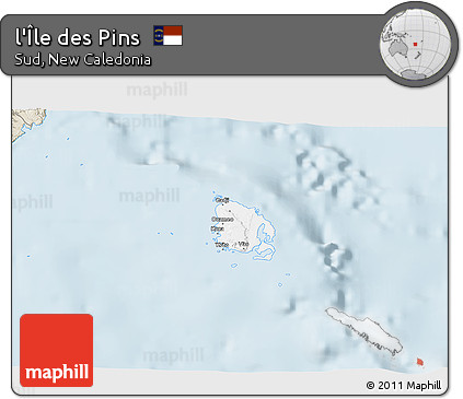 Classic Style 3D Map of L'Île Des Pins