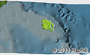 Physical 3D Map of l'Île des Pins, darken
