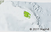 Physical 3D Map of l'Île des Pins, lighten, semi-desaturated