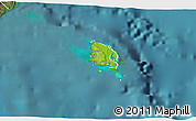 Physical 3D Map of l'Île des Pins, satellite outside
