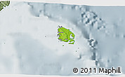 Physical 3D Map of l'Île des Pins, semi-desaturated