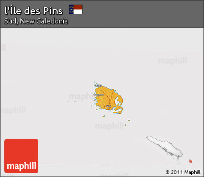 Political 3D Map of L'Île Des Pins, cropped outside