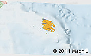 Political 3D Map of l'Île des Pins, lighten
