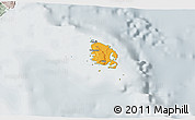 Political 3D Map of l'Île des Pins, lighten, semi-desaturated