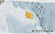 Political 3D Map of l'Île des Pins, semi-desaturated