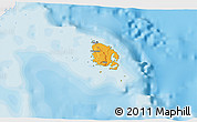 Political 3D Map of l'Île des Pins, single color outside