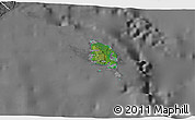 Satellite 3D Map of l'Île des Pins, desaturated