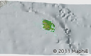 Satellite 3D Map of l'Île des Pins, lighten, semi-desaturated
