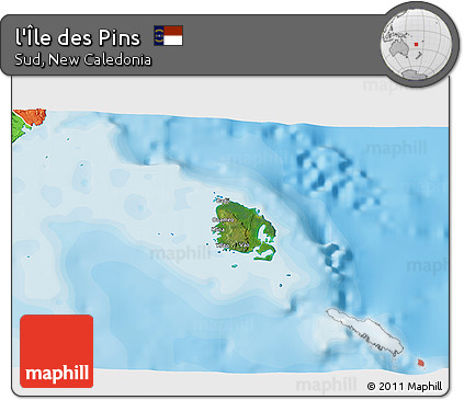 Satellite 3D Map of L'Île Des Pins, political outside