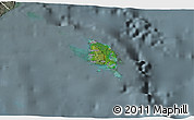 Satellite 3D Map of l'Île des Pins, semi-desaturated