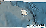 Shaded Relief 3D Map of l'Île des Pins, darken