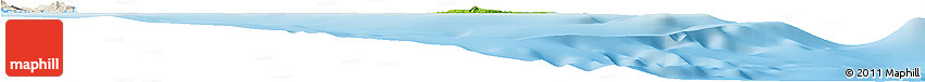 Physical Horizon Map of L'Île Des Pins, shaded relief outside