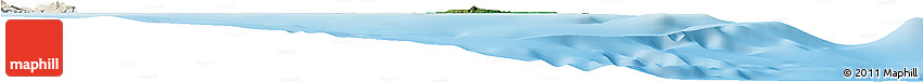 Satellite Horizon Map of L'Île Des Pins, shaded relief outside