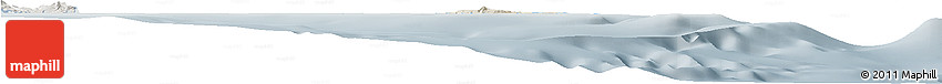 Shaded Relief Horizon Map of L'Île Des Pins, semi-desaturated