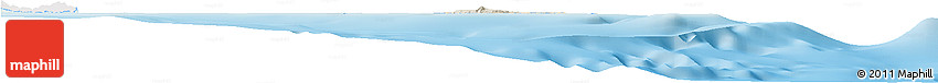 Shaded Relief Horizon Map of L'Île Des Pins, single color outside
