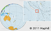 Political Location Map of l'Île des Pins, highlighted country