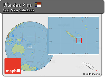 Savanna Style Location Map of L'Île Des Pins, within the entire country