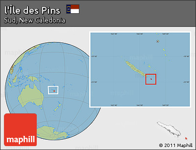 Savanna Style Location Map of L'Île Des Pins, within the entire country