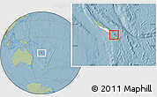 Savanna Style Location Map of l'Île des Pins, highlighted parent region, hill shading