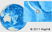 Shaded Relief Location Map of l'Île des Pins, highlighted country