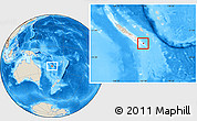 Shaded Relief Location Map of l'Île des Pins, highlighted parent region
