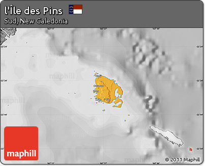 Political Map of L'Île Des Pins, desaturated