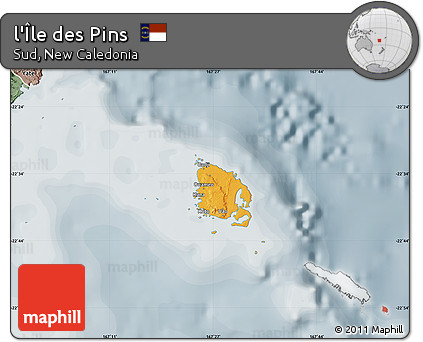 Political Map of L'Île Des Pins, semi-desaturated