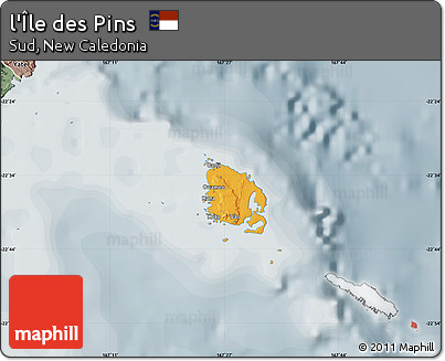 Political Map of L'Île Des Pins, semi-desaturated