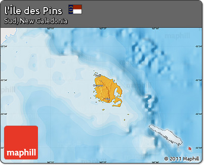 Political Map of L'Île Des Pins, single color outside