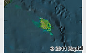 Satellite Map of l'Île des Pins, darken
