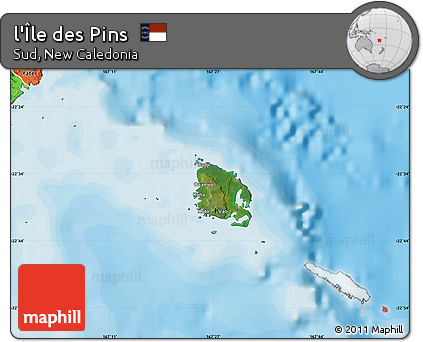 Satellite Map of L'Île Des Pins, political outside