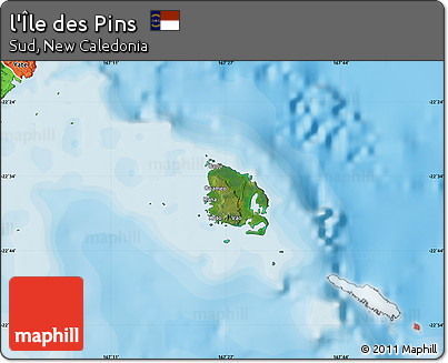 Satellite Map of L'Île Des Pins, political outside