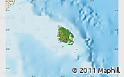 Satellite Map of l'Île des Pins, shaded relief outside