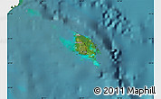 Satellite Map of l'Île des Pins, single color outside