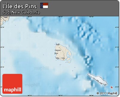 Shaded Relief Map of L'Île Des Pins