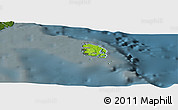 Physical Panoramic Map of l'Île des Pins, darken