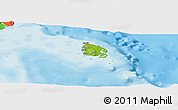 Physical Panoramic Map of l'Île des Pins, political outside