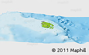 Physical Panoramic Map of l'Île des Pins, single color outside