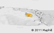 Political Panoramic Map of l'Île des Pins, lighten, desaturated