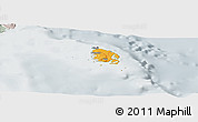 Political Panoramic Map of l'Île des Pins, lighten, semi-desaturated