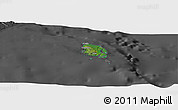 Satellite Panoramic Map of l'Île des Pins, darken, desaturated