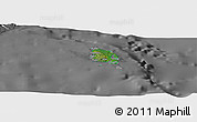 Satellite Panoramic Map of l'Île des Pins, desaturated