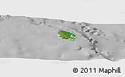 Satellite Panoramic Map of l'Île des Pins, lighten, desaturated
