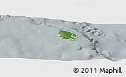 Satellite Panoramic Map of l'Île des Pins, lighten, semi-desaturated