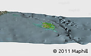 Satellite Panoramic Map of l'Île des Pins, semi-desaturated