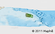 Satellite Panoramic Map of l'Île des Pins, shaded relief outside