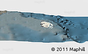 Shaded Relief Panoramic Map of l'Île des Pins, darken